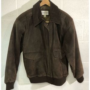 Vintage Cabin Creek Genuine Suede Leather Jacket Coat Brown Men’s SZ S